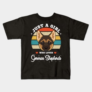 Just a Girl Who Loves German Shepherds Kids T-Shirt